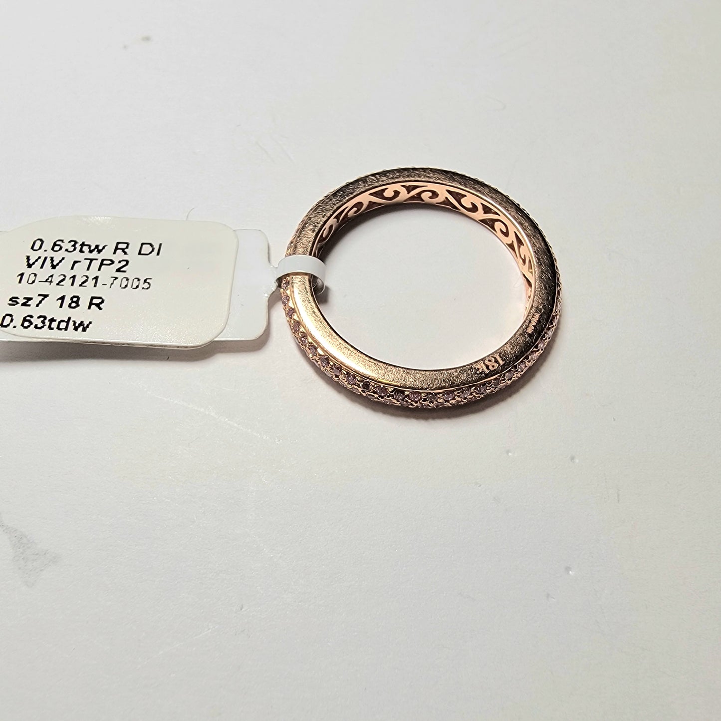 18k Rose gold and pink diamond stacking band