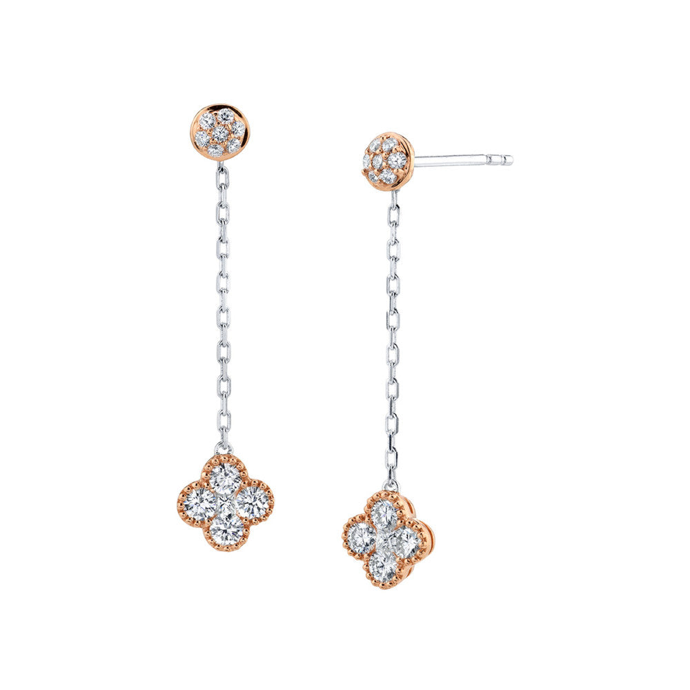18k gold diamond dangle earrings