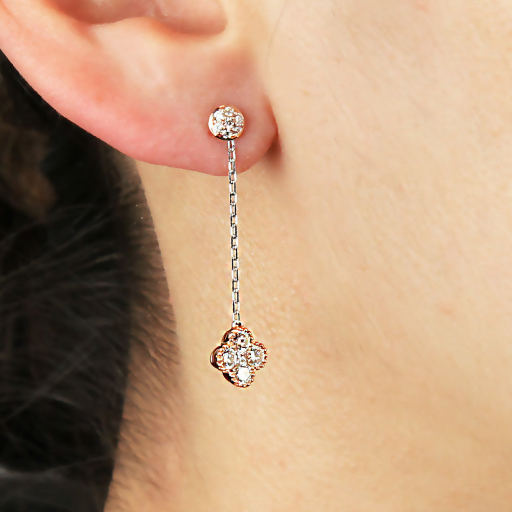 18k gold diamond dangle earrings