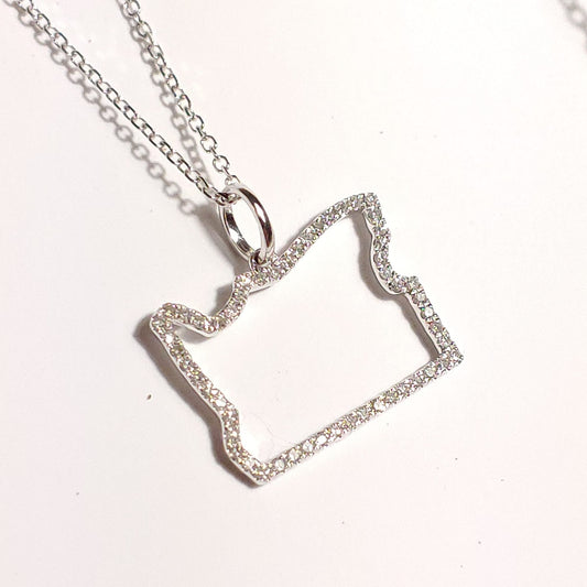 14kg Diamond State of Oregon pendant