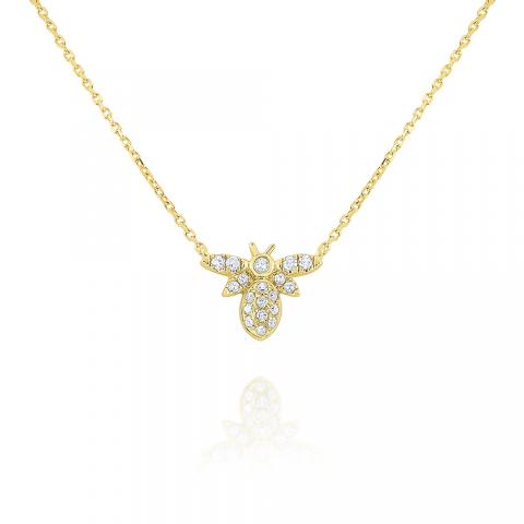 14k yellow gold Bee necklace