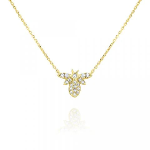 14k yellow gold Bee necklace